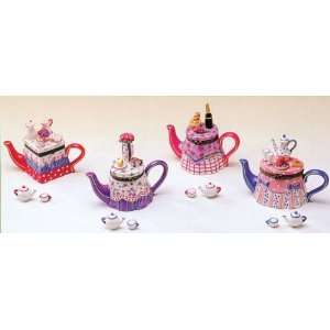  Porcelain Hinged Boxes Keepsake Set of 4 pc Teapot Dinning 