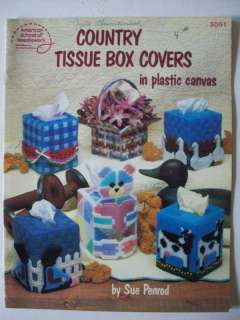 Tissue boxes plastic canvas pattern cat cow geese lamb  