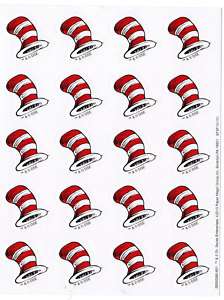 DR SEUSS Cat in the Hat Stickers Red & White Hat  