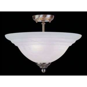   Semi Flush Mount Ceiling Lighting Fixture Brushed Nickel White Glass