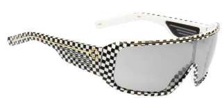 New $125 Spy Sunglasses Tron Checkers White Black Grey Silver Retro 