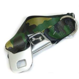   Camouflage Seat Belt Buckle Style Dog Collar 1.5 13 18