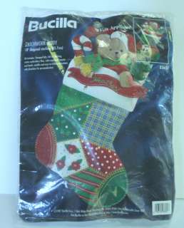 Bucilla PATCHWORK TEDDY Felt Christmas Stocking Kit  