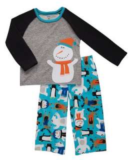 Carters Kids Pajamas, Little Boy Reindeer and Snowman 2 Piece Fleece 