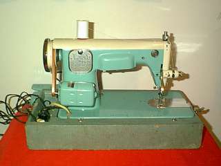 NICE VINTAGE CLASSIC BLUE DELUXE SEWING MACHINE  