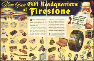 1950 vintage Christmas ad for Firestone Tires  1061  