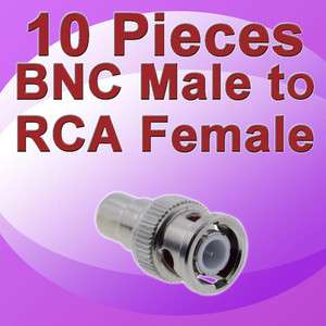 10 BNC Male to RCA Female Coax Connector Adapter Convertor for CCTV 