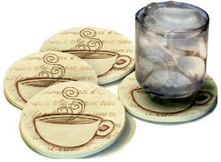 COFFEE ABSORBENT STONE BAR DRINK COASTERS  