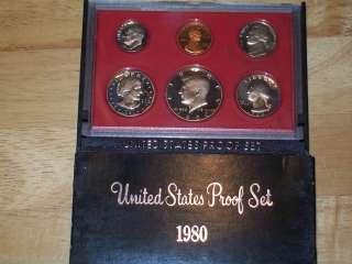1980 Proof Set Original Mint Packaging 6 Coin PROOF SET  