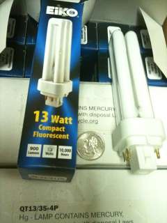 10pcs Eiko 13W CFL Compact Fluorescent QT13/35 4P 4 Pin  