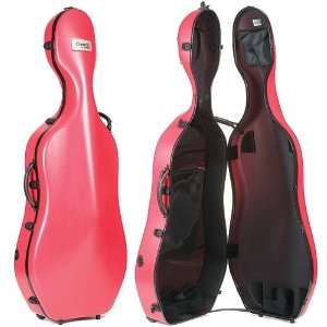   Classic Peony Red 4/4 Cello Case with Wheels Musical Instruments