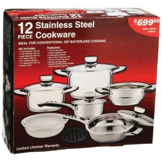   STAINLESS STEEL WATERLESS COOKWARE SET   NEW     