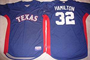   Rangers JOSH HAMILTON TEAM ISSUED Authentic Cool Base BP Jersey