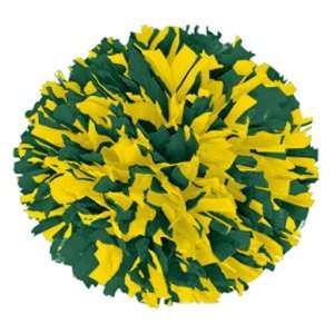 Mix Plastic Cheerleaders Poms DARK GREEN/GOLD 3/4 W 6 L   2 COLOR MIX 
