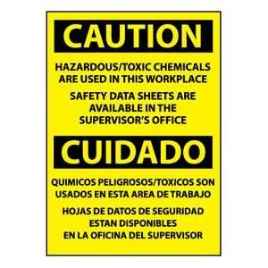   Plastic Sign   Caution Hazardous/Toxic Chemicals Are Used In Workplace