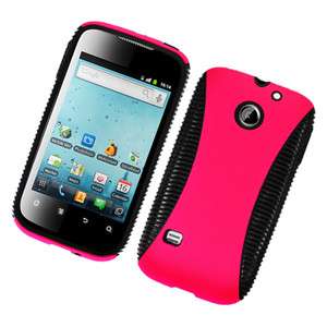 Pink/Blk HYBRID TPU Cricket HUAWEI Ascend II 2 M865 Phone Hard Case 