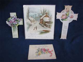 Vintage Holiday Greeting Cards Easter Cross Christmas  