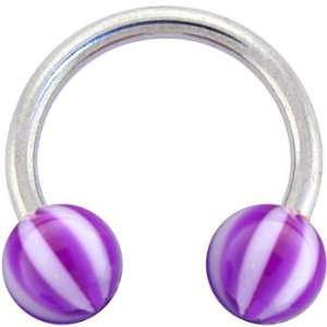  Horseshoe   Violet Beach Ball Circular Barbell Jewelry