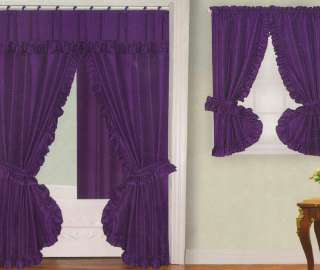   Swag Shower Curtain + Window Curtain SET +FREE VINYL LINER  