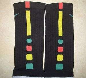 Nike Elite Basketball Socks Rasta Red/Yellow/Green Custom Large 8 12 