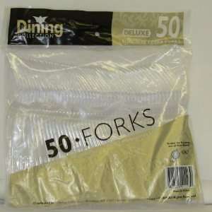  Dining Collection CLEAR Plastic FORKS, 50 Pcs. (1 Pack 
