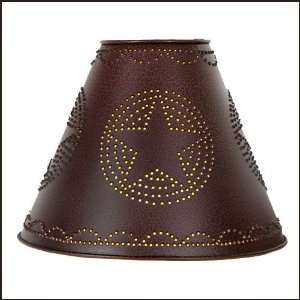  Size C Tin Clip On Lamp Shade Punched Star Red/Black