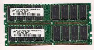 1Gb (2x512MB) Micron DDR PC 3200U 400Mhz Desktop RAM Memory  