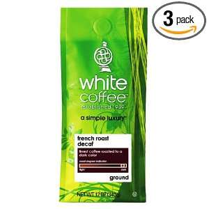 White Coffee Decaf French Roast (Ground), 12 Ounce (Pack of 3)  