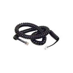  Coiled Telephone Handset Cord 25ft Black Electronics
