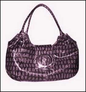 Womens Beautiful Croco Print Hobo Handbag Purple Designer  