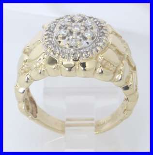 Mens 14kyg Diamond Cluster Ring .60 carats & 10 grams  
