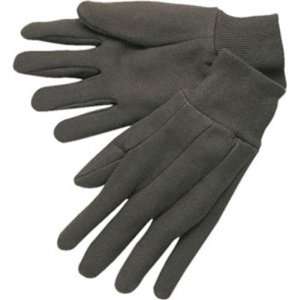  Gloves   Brown Jersey Gloves w/Knit Wrist (60% Cotton/40% Polyester 