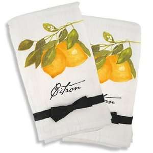   Country Kitchen Flour Sack Towel Set of 2   Citron (Lemon) Kitchen