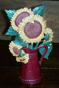 11H X 6W) Cast Iron SUNFLOWER Door Stop  