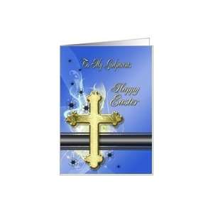  Golden cross Easter Card, godparents Card Health 