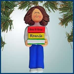  Personalized Christmas Ornaments   Reading Girl with Book 