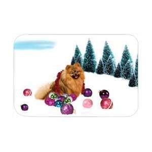    Pomeranian Tempered Large Cutting Board Christmas