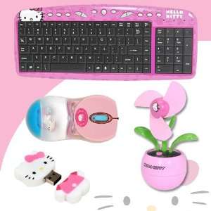 Hello Kitty USB Keyboard with Hot Keys #90309K (Pink) + Hello Kitty 