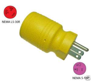 Generator plug adapter 5 15P to L5 30R 15 Amp male to 30 Amp female 
