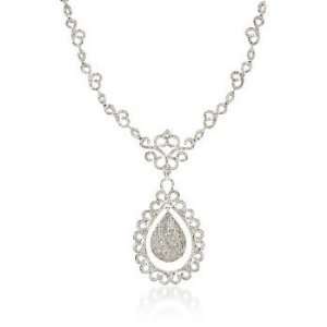   05 ct. t.w. Diamond Teardrop Necklace In 14kt White Gold Jewelry