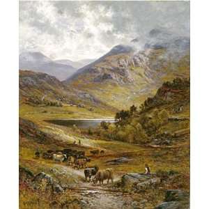  Longhorn Cattle by Alfred Augustus Glendening. Size 8.25 X 