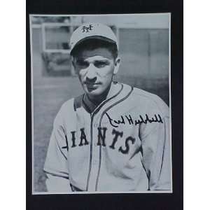 Carl Hubbell New York Giants 1930s Autographed 10 X 14 Matted Black 