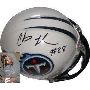 Chris Johnson Autographed Mini Helmet   Autographed NFL Mini Helmets