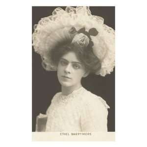 Ethel Barrymore with Large Hat Premium Giclee Poster Print, 9x12