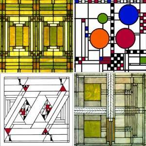  Frank Lloyd Wright Art Glass Designs Absorbent Coasters 