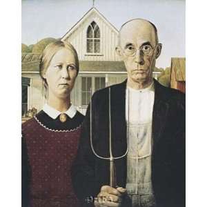  American Gothic Grant Wood. 9.00 inches by 11.00 inches 