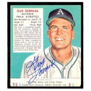  Gus Zernial Autographed/Hand Signed 1952 Red Man #26 