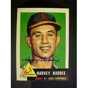 Harvey Haddix St. Louis Cardinals #273 1953 Topps Archives Signed 