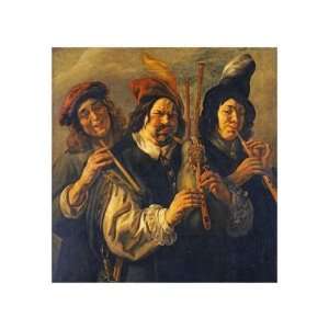  Three Musicians by Jacob Jordaens. size 13.5 inches width 