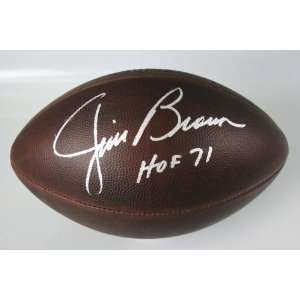 Jim Brown Autographed Ball   Hof 77 Authentic Duke Jsa